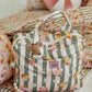 Large Make-Up Bag - Green Striped