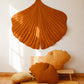 Organic Cotton and Linen Ginkgo Leaf Playmat - Caramel