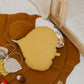 Organic Cotton and Linen Leaf Playmat - Caramel