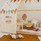 Organic Cotton and Linen Leaf Playmat - Caramel