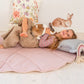 Organic Cotton and Linen Leaf Playmat - Powder Pink