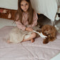 Organic Cotton and Linen Leaf Playmat - Powder Pink