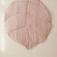 Organic Cotton and Linen Leaf Playmat - Powder Pink