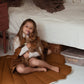 Organic Cotton and Linen Shell Playmat - Caramel